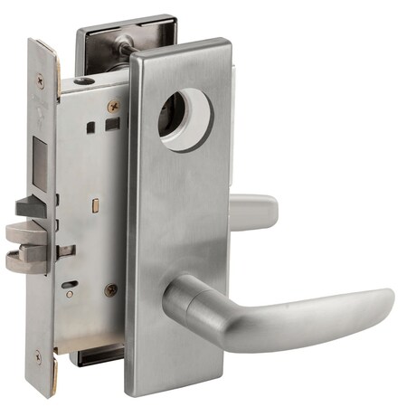 Schlage Storeroom Mortise Lock with Deadbolt, 07N Design, Less Cylinder, Satin Chrome L9480L 07N 626